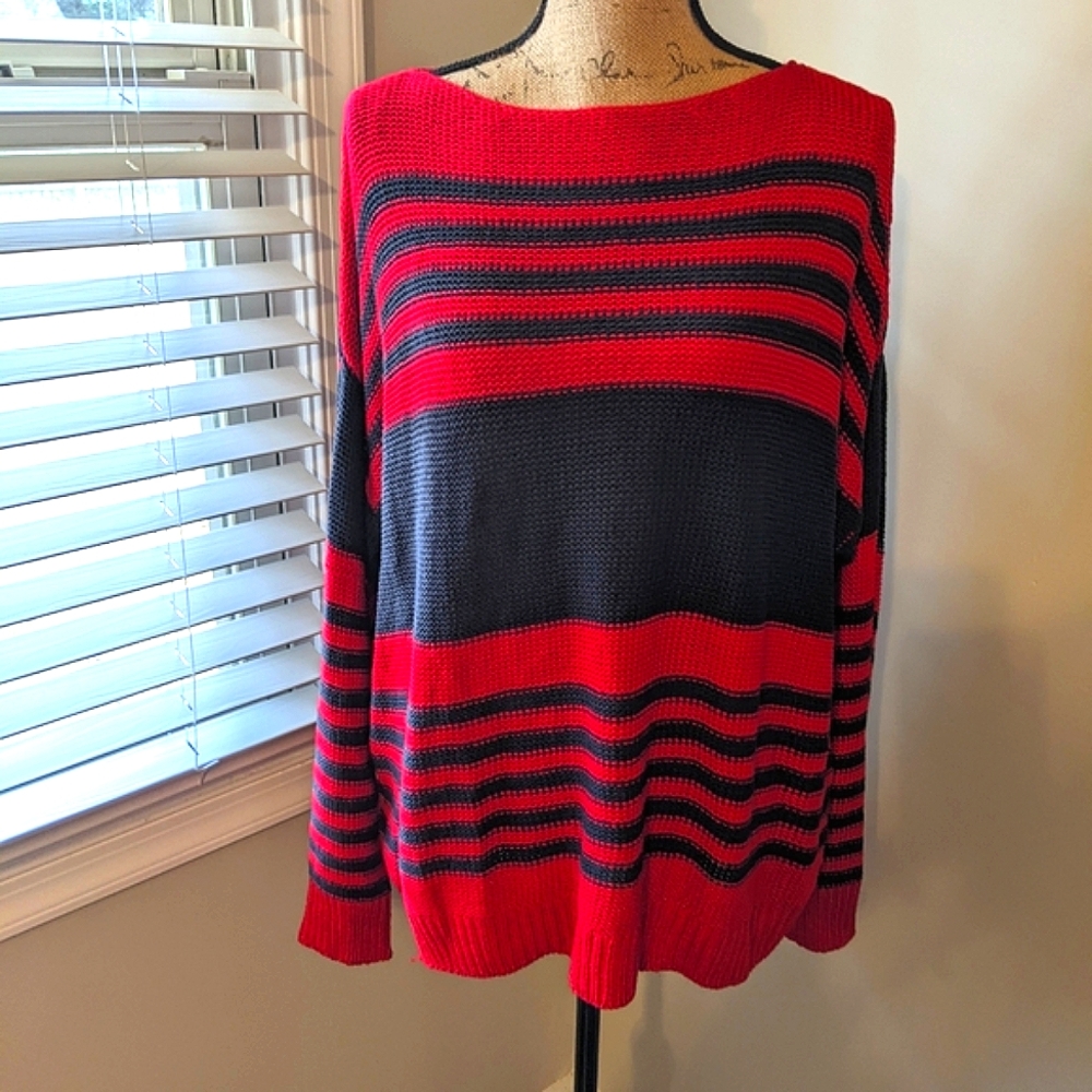 Striped long sweater